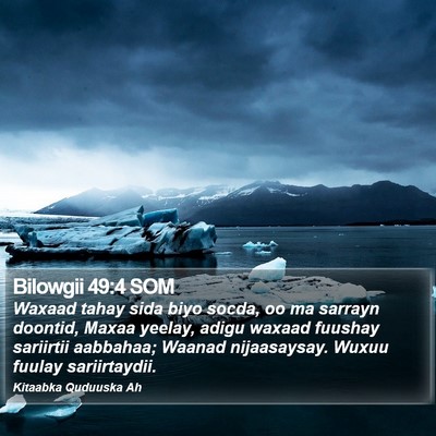Bilowgii 49:4 SOM Bible Verse Image