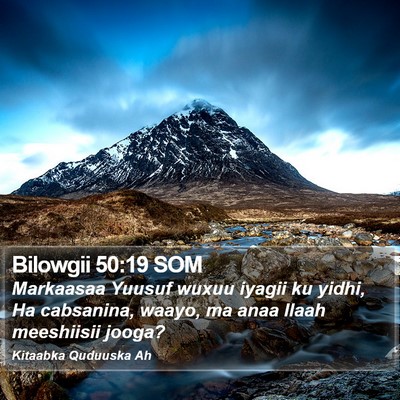Bilowgii 50:19 SOM Bible Verse Image