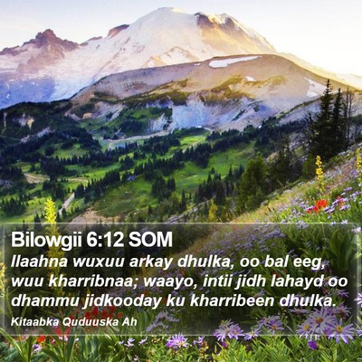 Bilowgii 6:12 SOM Bible Verse Image
