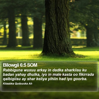 Bilowgii 6:5 SOM Bible Verse Image