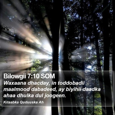 Bilowgii 7:10 SOM Bible Verse Image