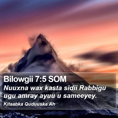 Bilowgii 7:5 SOM Bible Verse Image