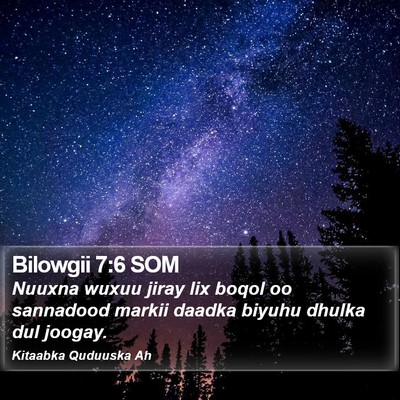 Bilowgii 7:6 SOM Bible Verse Image