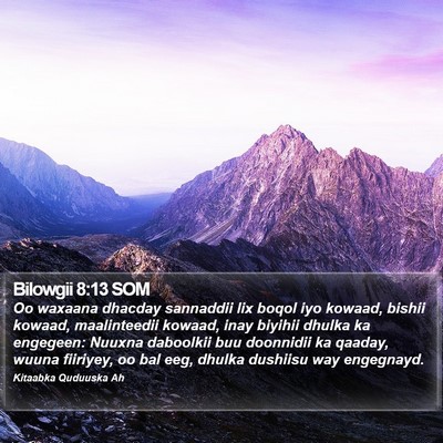 Bilowgii 8:13 SOM Bible Verse Image