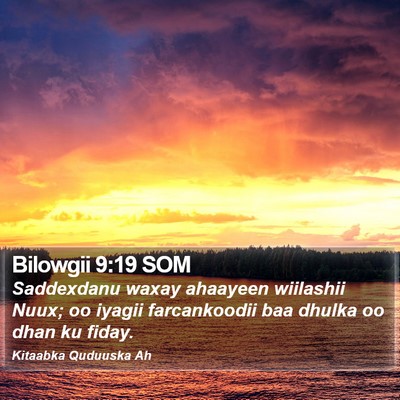 Bilowgii 9:19 SOM Bible Verse Image