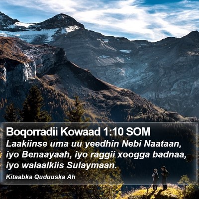 Boqorradii Kowaad 1:10 SOM Bible Verse Image