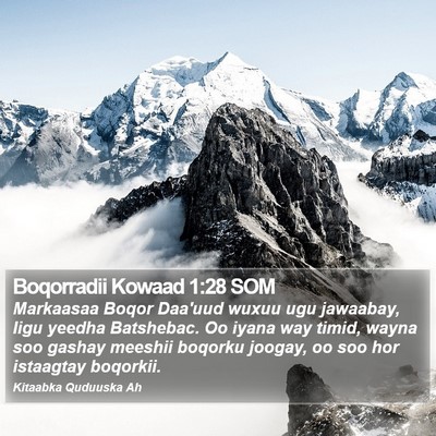 Boqorradii Kowaad 1:28 SOM Bible Verse Image