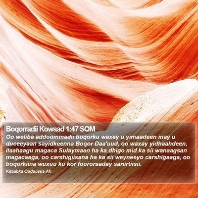 Boqorradii Kowaad 1:47 SOM Bible Verse Image