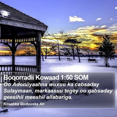 Boqorradii Kowaad 1:50 SOM Bible Verse Image