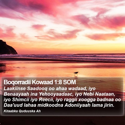 Boqorradii Kowaad 1:8 SOM Bible Verse Image
