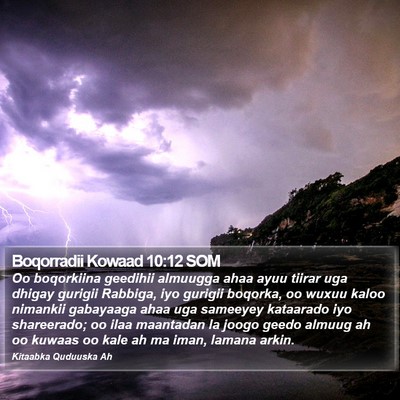 Boqorradii Kowaad 10:12 SOM Bible Verse Image