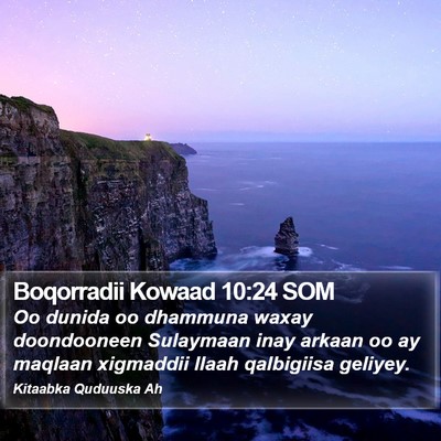 Boqorradii Kowaad 10:24 SOM Bible Verse Image