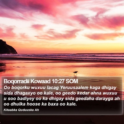 Boqorradii Kowaad 10:27 SOM Bible Verse Image