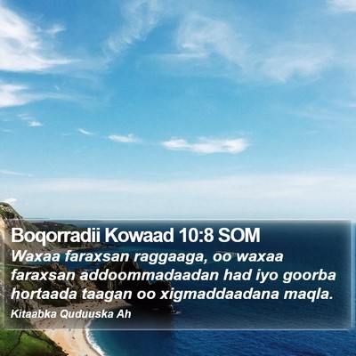 Boqorradii Kowaad 10:8 SOM Bible Verse Image