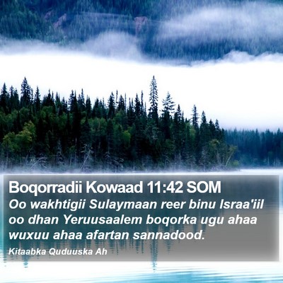 Boqorradii Kowaad 11:42 SOM Bible Verse Image