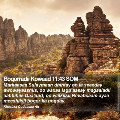 Boqorradii Kowaad 11:43 SOM Bible Verse Image