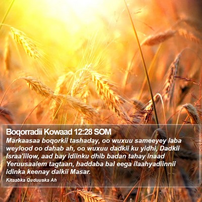Boqorradii Kowaad 12:28 SOM Bible Verse Image