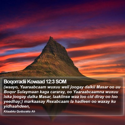 Boqorradii Kowaad 12:3 SOM Bible Verse Image