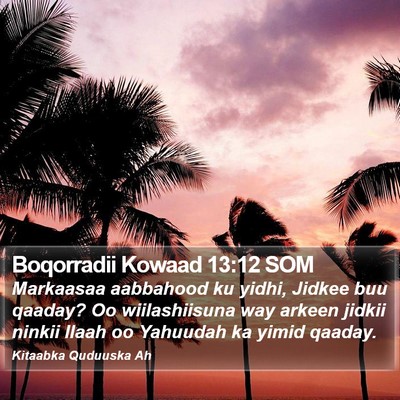 Boqorradii Kowaad 13:12 SOM Bible Verse Image