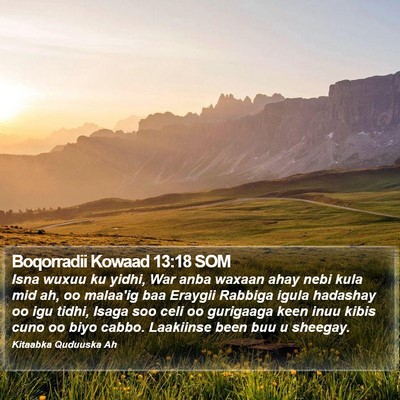 Boqorradii Kowaad 13:18 SOM Bible Verse Image