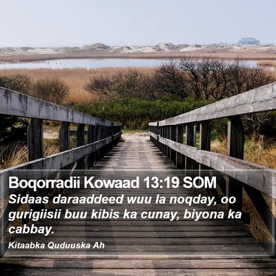 Boqorradii Kowaad 13:19 SOM Bible Verse Image