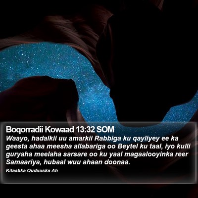 Boqorradii Kowaad 13:32 SOM Bible Verse Image