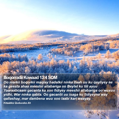 Boqorradii Kowaad 13:4 SOM Bible Verse Image