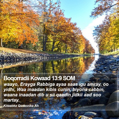 Boqorradii Kowaad 13:9 SOM Bible Verse Image