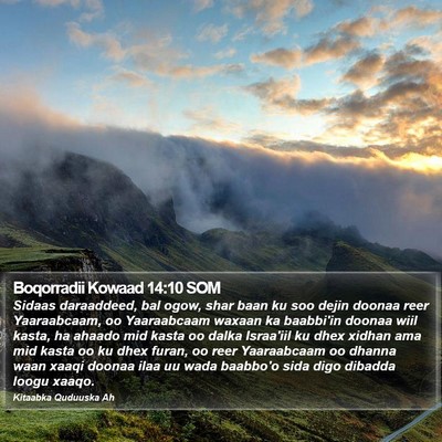Boqorradii Kowaad 14:10 SOM Bible Verse Image