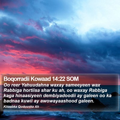 Boqorradii Kowaad 14:22 SOM Bible Verse Image