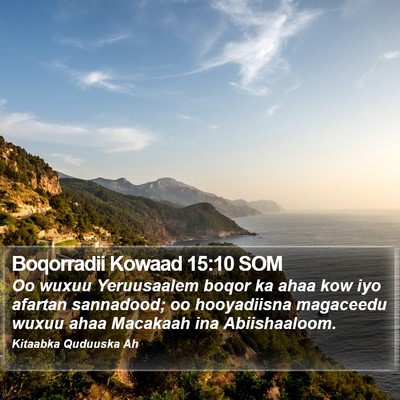 Boqorradii Kowaad 15:10 SOM Bible Verse Image