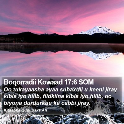 Boqorradii Kowaad 17:6 SOM Bible Verse Image