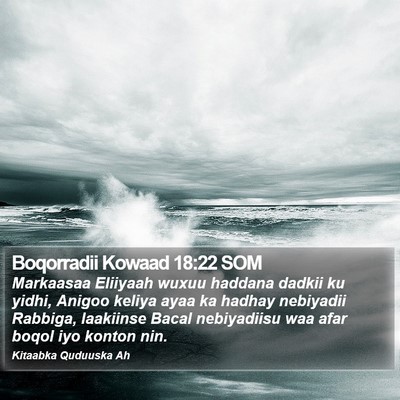 Boqorradii Kowaad 18:22 SOM Bible Verse Image
