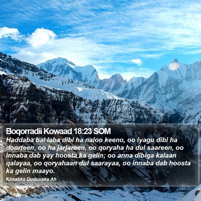 Boqorradii Kowaad 18:23 SOM Bible Verse Image