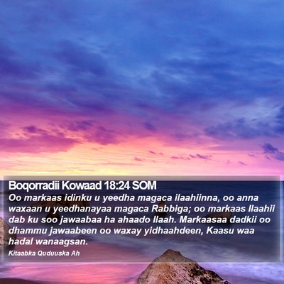 Boqorradii Kowaad 18:24 SOM Bible Verse Image