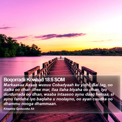 Boqorradii Kowaad 18:5 SOM Bible Verse Image