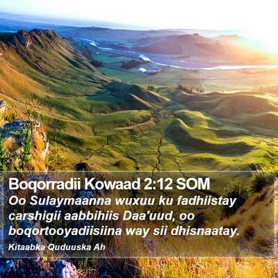 Boqorradii Kowaad 2:12 SOM Bible Verse Image