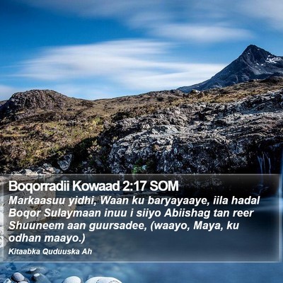 Boqorradii Kowaad 2:17 SOM Bible Verse Image
