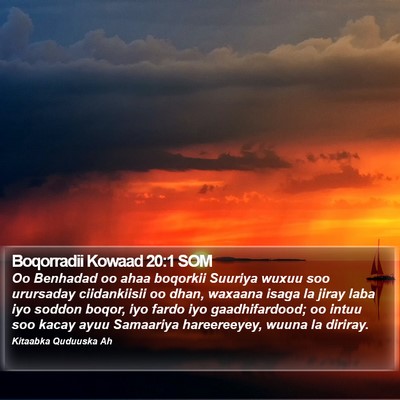 Boqorradii Kowaad 20:1 SOM Bible Verse Image