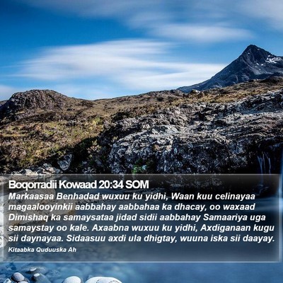 Boqorradii Kowaad 20:34 SOM Bible Verse Image