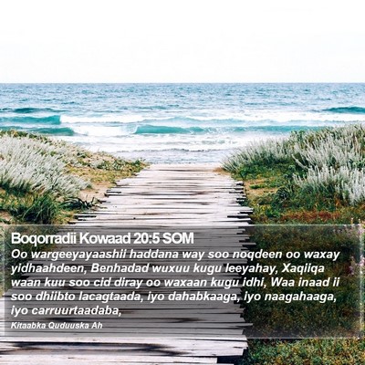 Boqorradii Kowaad 20:5 SOM Bible Verse Image