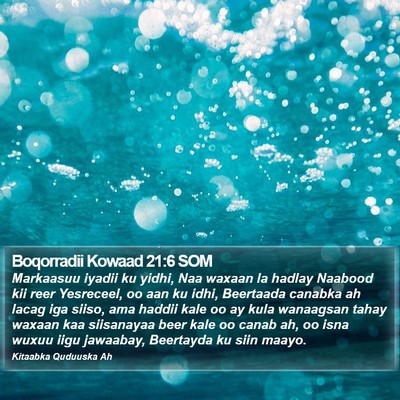 Boqorradii Kowaad 21:6 SOM Bible Verse Image