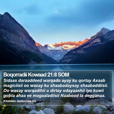 Boqorradii Kowaad 21:8 SOM Bible Verse Image
