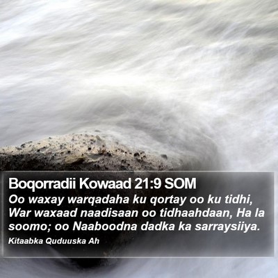 Boqorradii Kowaad 21:9 SOM Bible Verse Image