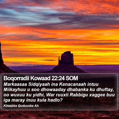 Boqorradii Kowaad 22:24 SOM Bible Verse Image