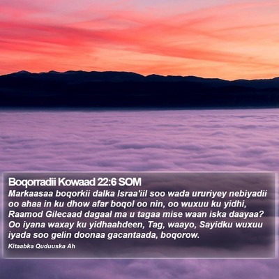 Boqorradii Kowaad 22:6 SOM Bible Verse Image