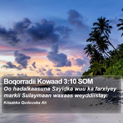 Boqorradii Kowaad 3:10 SOM Bible Verse Image