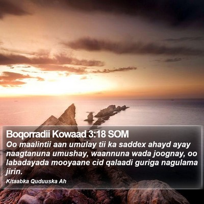 Boqorradii Kowaad 3:18 SOM Bible Verse Image