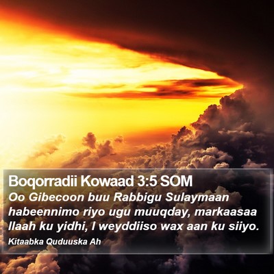 Boqorradii Kowaad 3:5 SOM Bible Verse Image
