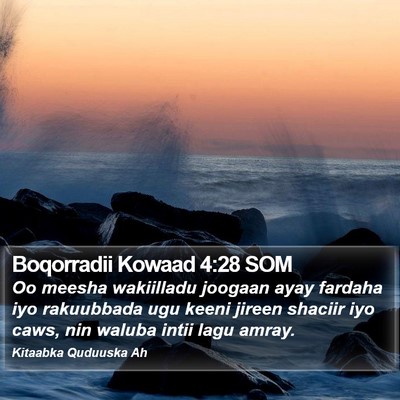 Boqorradii Kowaad 4:28 SOM Bible Verse Image